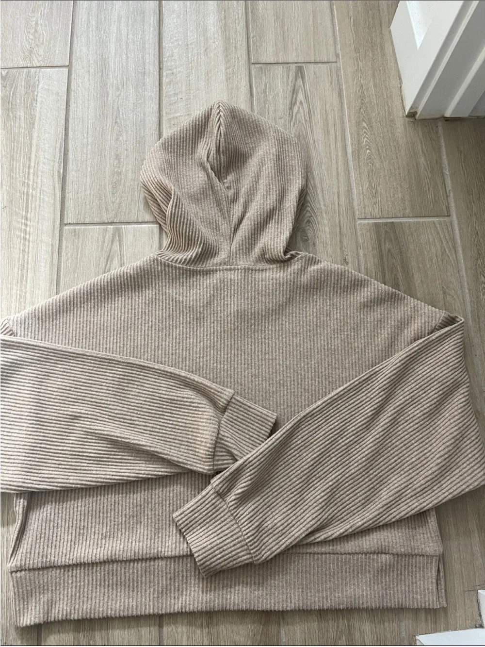 Alo Yoga Muse Hoodie Gravel Heather Cropped Sz M 8-10 W3438R